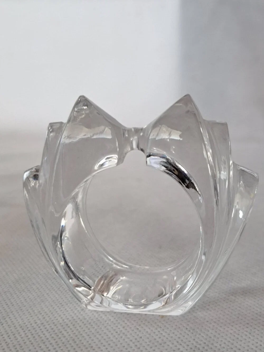 SPIEGELAU BELL’ARTE COLLECTION CRYSTAL BOW/BOWTIE MOTIF SIX MAPKIN RINGS NIB